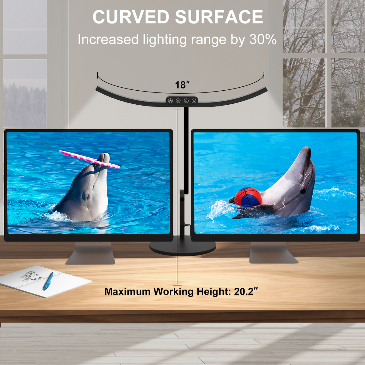 13W LED Eye-Caring Desk Lamp – Curved Head, Foldable & Rotatable, for Study, Reading & Office Work