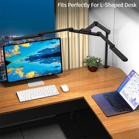 LED Desk Lamp with 3 Heads, 5 Color Temps, 5 Brightness Levels, Adjustable Study & Task Light for Reading & Work