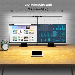 24W Dual-Head Clamp LED Desk Lamp Eye-Caring Designer Light Dimmable for Kids Home Office Study