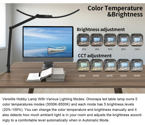 Eye-Caring LED Clip Lamp – 3 Colors, Dimmable, for Reading, Nursing & Night Use