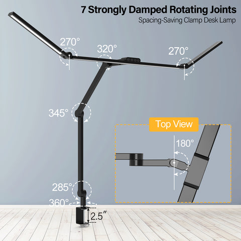 Multi-Functional Long Arm Clamp Desk Lamp – Touch-Controlled, Eye-Caring Light for Monitor, Work & Reading