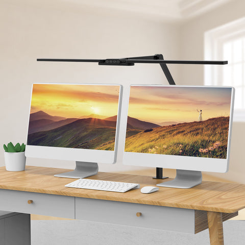 24W Dual-Head Clamp LED Desk Lamp Eye-Caring Designer Light Dimmable for Kids Home Office Study