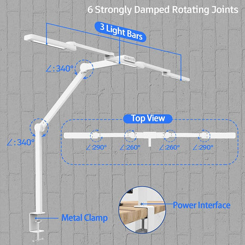 Modern Touch LED Desk Lamp for Bedroom, Living Room, Office, Hotel & Reading